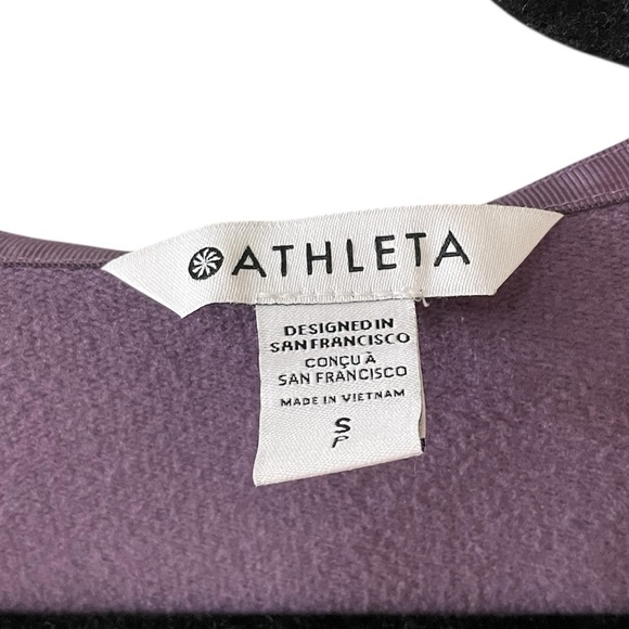 Athleta Purana Wrap Draped Sweatshirt with Hood Purple Super Soft Small - Picture 3 of 6